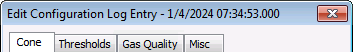 Edit Configuration Log Entry
